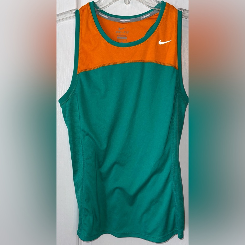 Nike Dri-FIT Green Orange Athletic Tank Top Size M